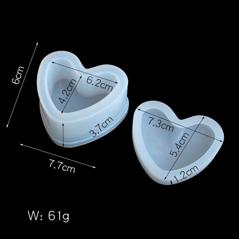 Vedini Heart Shape Silicone Mold for Candle, Resin, Soap & Concrete DIY | Love Shape Storage Box Mold | Epoxy, Plaster & Cement Mold (JKB-3292)