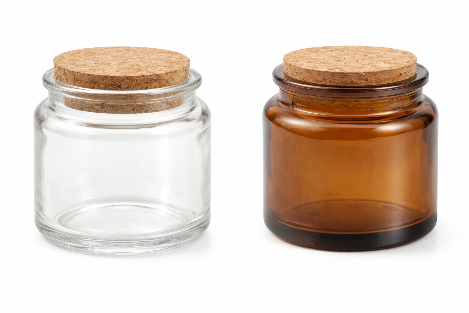 100ml Glass Candle Jar with Cork Lid – Amber & Clear Round Candle Container for Soy Wax, DIY Candles, Cosmetic Storage - Image 2