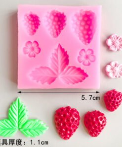 Alternative view of Vedini Strawberry Leaf Flower Silicone Mold Cake Decoration Flip Sugar Mold Chocolate Baking Tray Tool JKB-3280