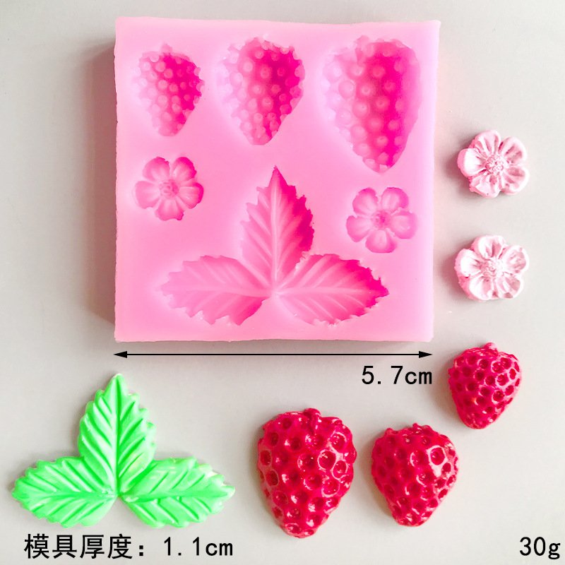 Vedini Strawberry Leaf Flower Silicone Mold Cake Decoration Flip Sugar Mold Chocolate Baking Tray Tool JKB-3280 - Image 2