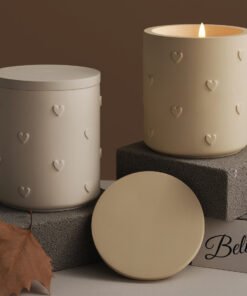 Vedini Concrete Multi Heart Scented Candle Cup Plaster Storage Jar Mirror Silicone Mold JKB-3261