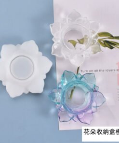 VediniConcrete and Resin Lotus Candle Holder flower storage box mold silicone mold JKB-3277