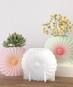 Vedini Concrete and Resin Sunflower Vase Ornaments Silicone Mold JKB-3278