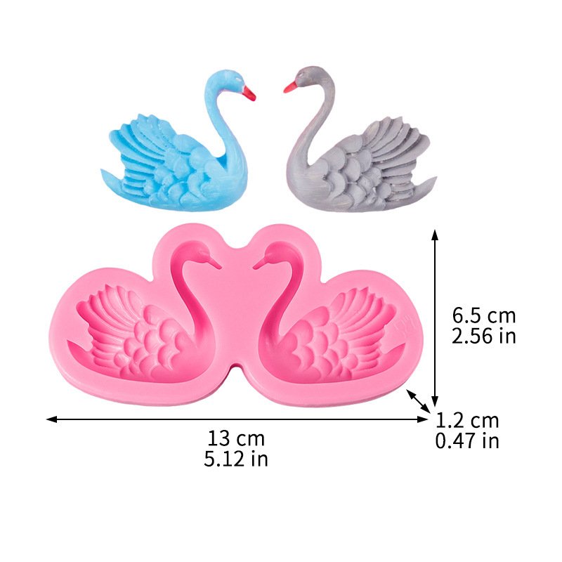 Vedini Little Swan Pair Shape Silicone Mold Fondant Cake Jelly Chocolate Decoration Dessert Table Candle JKB-3282 - Image 3