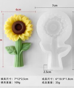 Alternative view of Vedini Sunflower with Stem Silicone Mold | Floral Candle, Soap & Resin DIY Mold JKB-3241