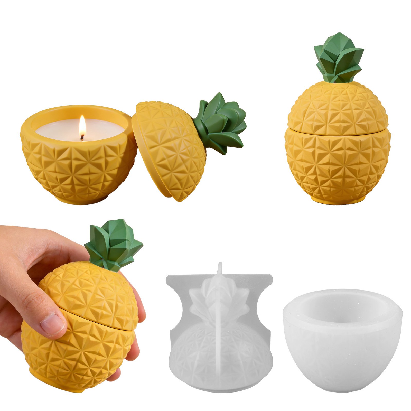 Vedini Pineapple candle cup resin silicone mold epoxy DIY 3D pineapple storage box JKB-3266