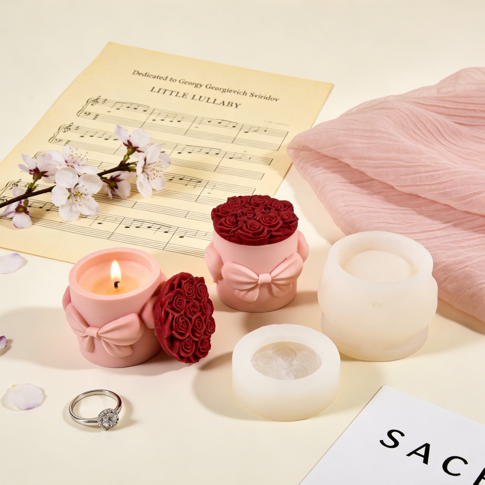 Vedini Bow Rose Storage Box Resin Silicone Mold JKB-3263 - Image 4