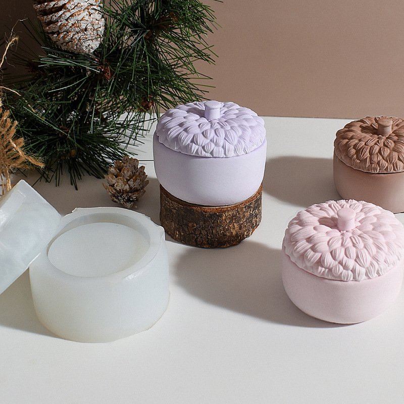 Vedine Pine Cone Pine Nut Hazelnut Storage Box Aromatherapy Candle Cup Silicone Mold JKB-3272 - Image 3