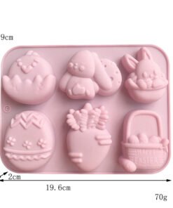Alternative view of Vedini Easter Egg Bunny Basket Silicone Mold Chocolate Fondant Cake Shape Decoration Mold JKB 3281