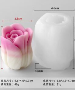 Alternative view of Vedini 3D Tulip Bud Silicone Mold for Mini Candle, Resin & Plaster DIY Craft (JKB-3251)