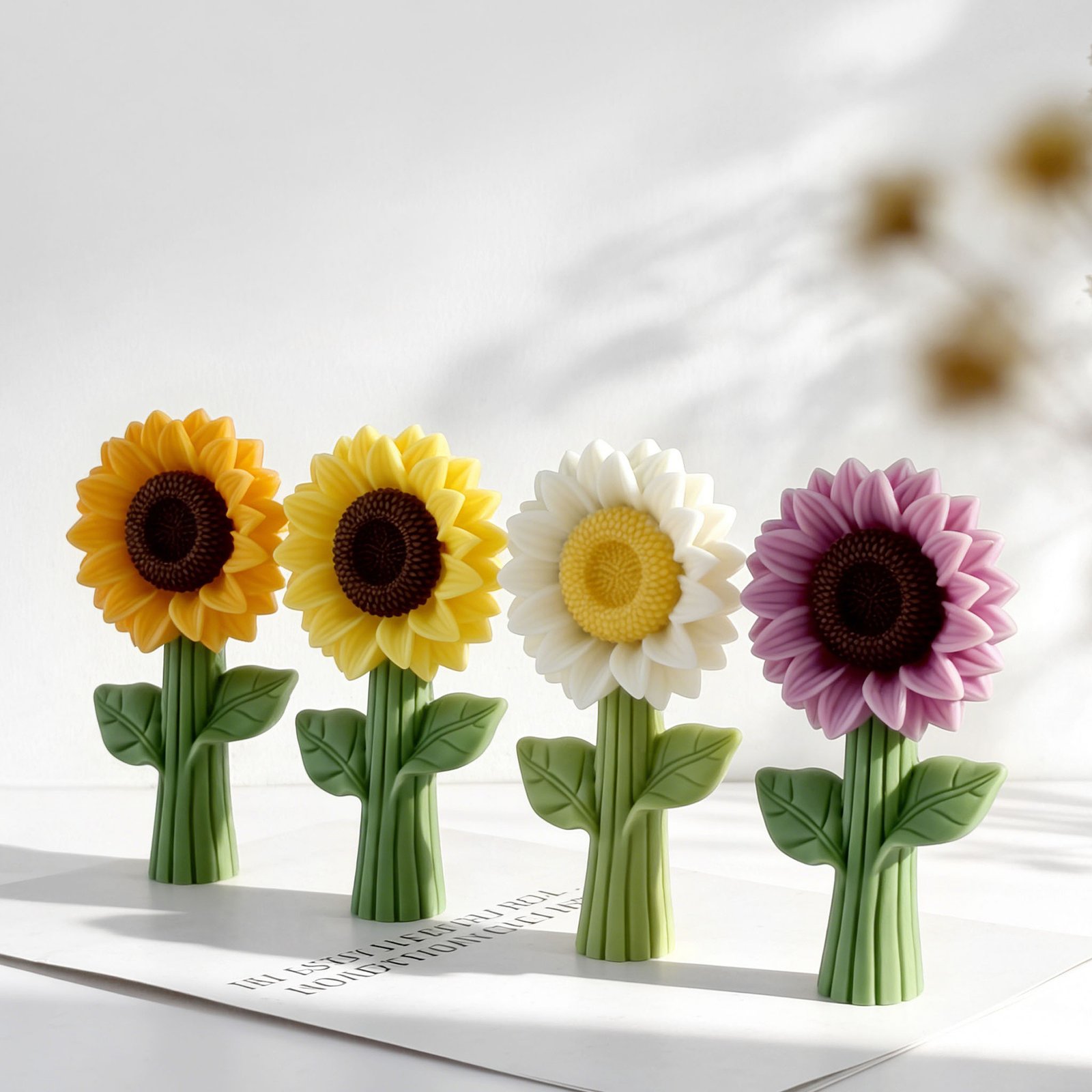 Vedini Sunflower with Stem Silicone Mold | Floral Candle, Soap & Resin DIY Mold JKB-3241 - Image 3