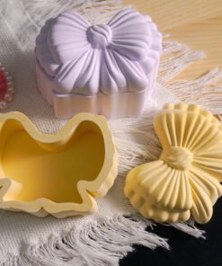 Vedini Concrete New Bow Storage Box Plaster Mold, Large Bow Candle Cup Jewelry Storage Box-JKB-3269
