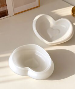 Vedini Heart shaped dish, candle cup, resin silicone mold, epoxy resin DIY seashell soap box, storage box JKB-3270