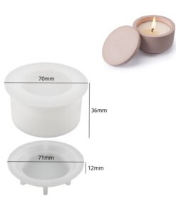 Vedini Silicone Candle Jar Mold with Lid – Round & Square Concrete Candle Container Mold for DIY Resin, Plaster & Soy Wax (JKB 3264) - Type A