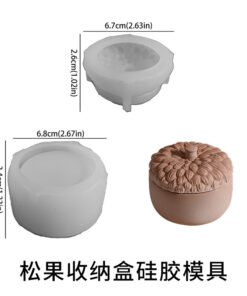 Alternative view of Vedine Pine Cone Pine Nut Hazelnut Storage Box Aromatherapy Candle Cup Silicone Mold JKB-3272