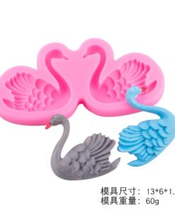Alternative view of Vedini Little Swan Pair Shape Silicone Mold Fondant Cake Jelly Chocolate Decoration Dessert Table Candle JKB-3282