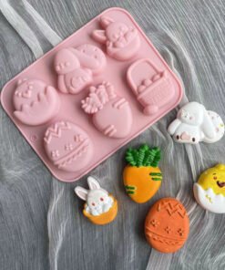 Vedini Easter Egg Bunny Basket Silicone Mold Chocolate Fondant Cake Shape Decoration Mold JKB 3281