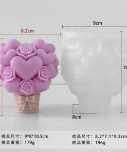 Vedini Heart Rose Basket Candle Silicone Mold for DIY Scented Candle, Resin & Plaster Art (JKB-3249)