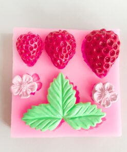 Vedini Strawberry Leaf Flower Silicone Mold Cake Decoration Flip Sugar Mold Chocolate Baking Tray Tool JKB-3280