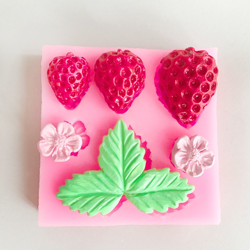 Vedini Strawberry Leaf Flower Silicone Mold Cake Decoration Flip Sugar Mold Chocolate Baking Tray Tool JKB-3280 - Image 3