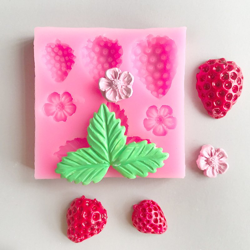 Vedini Strawberry Leaf Flower Silicone Mold Cake Decoration Flip Sugar Mold Chocolate Baking Tray Tool JKB-3280 - Image 4