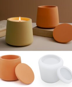 Vedini Concrete Trapezoidal Upper Small lower large jar plaster candle Cup decoration mirror silicone mold JKB-3257