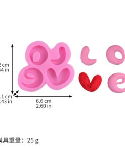 Love Heart Letters Baking Silicone Mold Fondant Mousse Cake Brand Decoration JKB-3283