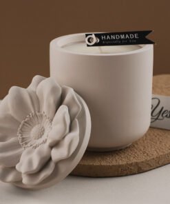 Alternative view of Vedini Concrete Camellia Flower  Candle Cup Mold Camellia Storage Jar Mirror Silicone Mold JKB-3259