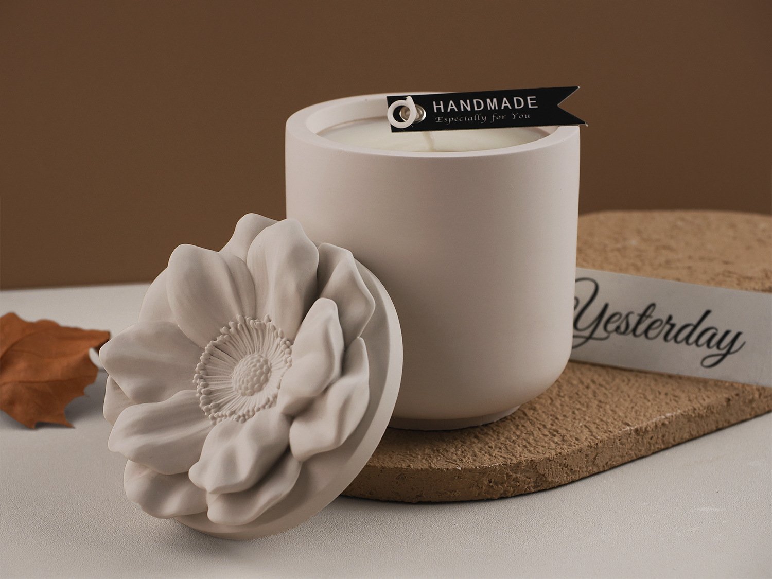 Vedini Concrete Camellia Flower Candle Cup Mold Camellia Storage Jar Mirror Silicone Mold JKB-3259 - Image 2