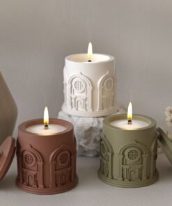 Vedini Concrete European Court House Candle Cup Resin Silicone Mold JKB-3273