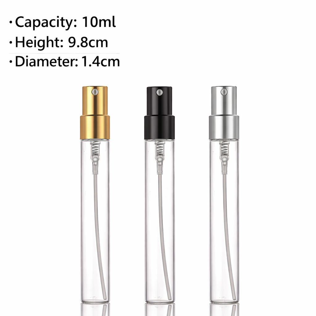 10ml perfume spray bottle refillable glass atomizer gold silver black