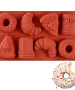 Vedini Silicone Mousse Cake Mold Food Grade 8 Hole Donut Mold JKB-3293
