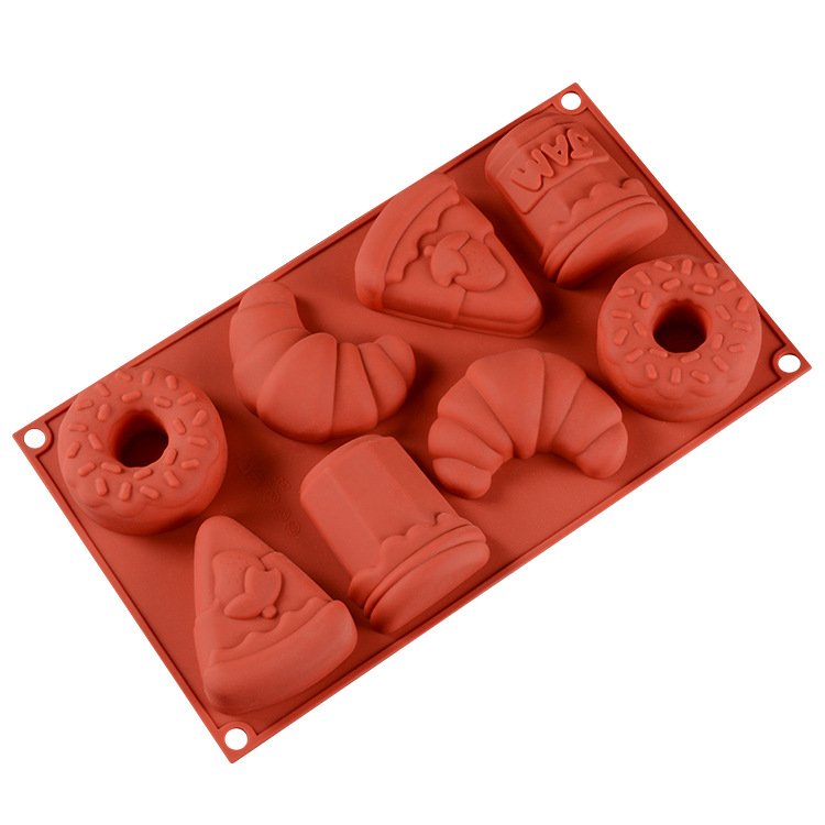 Vedini Silicone Mousse Cake Mold Food Grade 8 Hole Donut Mold JKB-3293 - Image 3