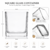 Vedini Premium Square Glass Candle Jar Imported Thick Glass Container for Candle Making