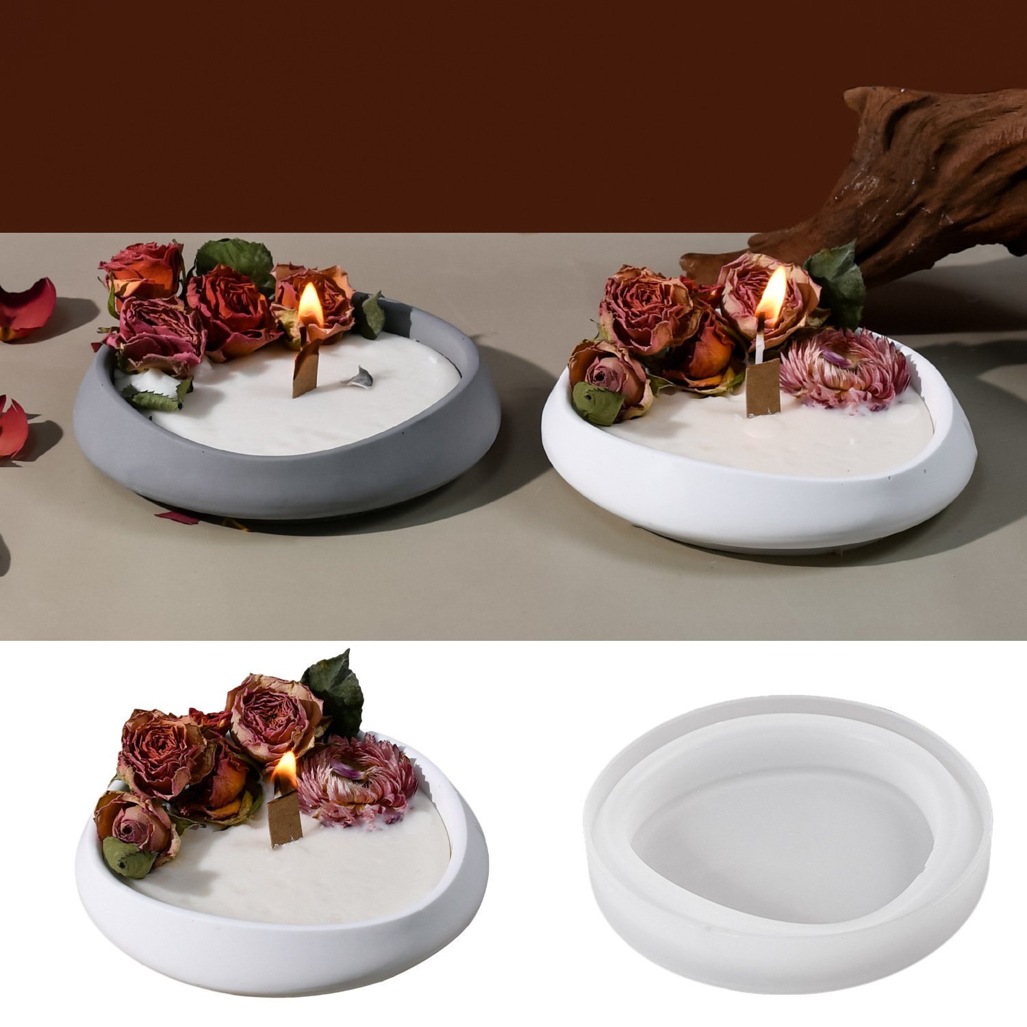 Vedini Concrete Irregular Wave Plate Silicone Mold JKB-3327