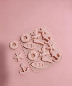 Vedini 12 Cavity Nautical Themes Such as Seagulls, Ships, and Starfish, Silicon Mold JKB-3320