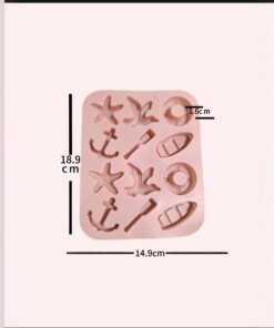 Alternative view of Vedini 12 Cavity Nautical Themes Such as Seagulls, Ships, and Starfish, Silicon Mold JKB-3320