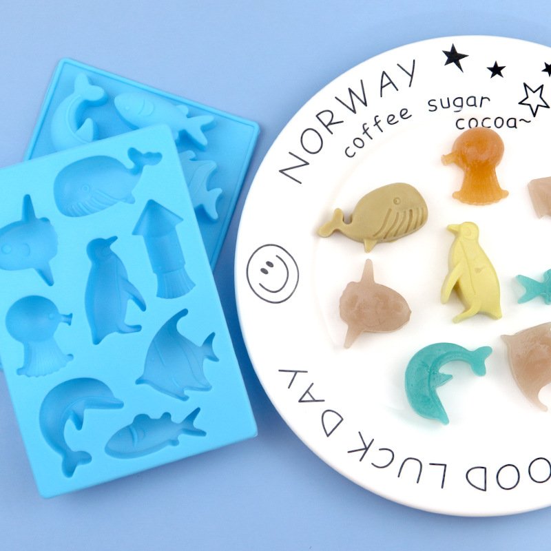 Vedini 8 Cavity Ocean World biological silicone chocolate mold JKB-3314