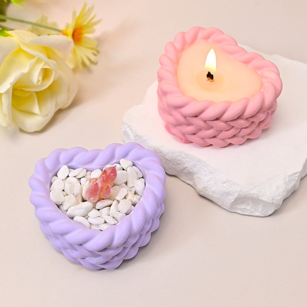 Vedini Concrete Love Twist Candle Cup Silicon Mold JKB-3322