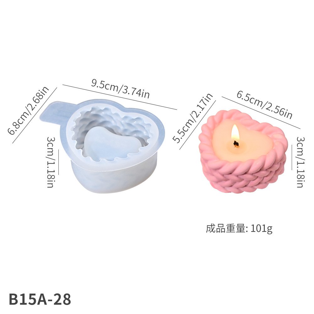Vedini Concrete Love Twist Candle Cup Silicon Mold JKB-3322 - Image 2