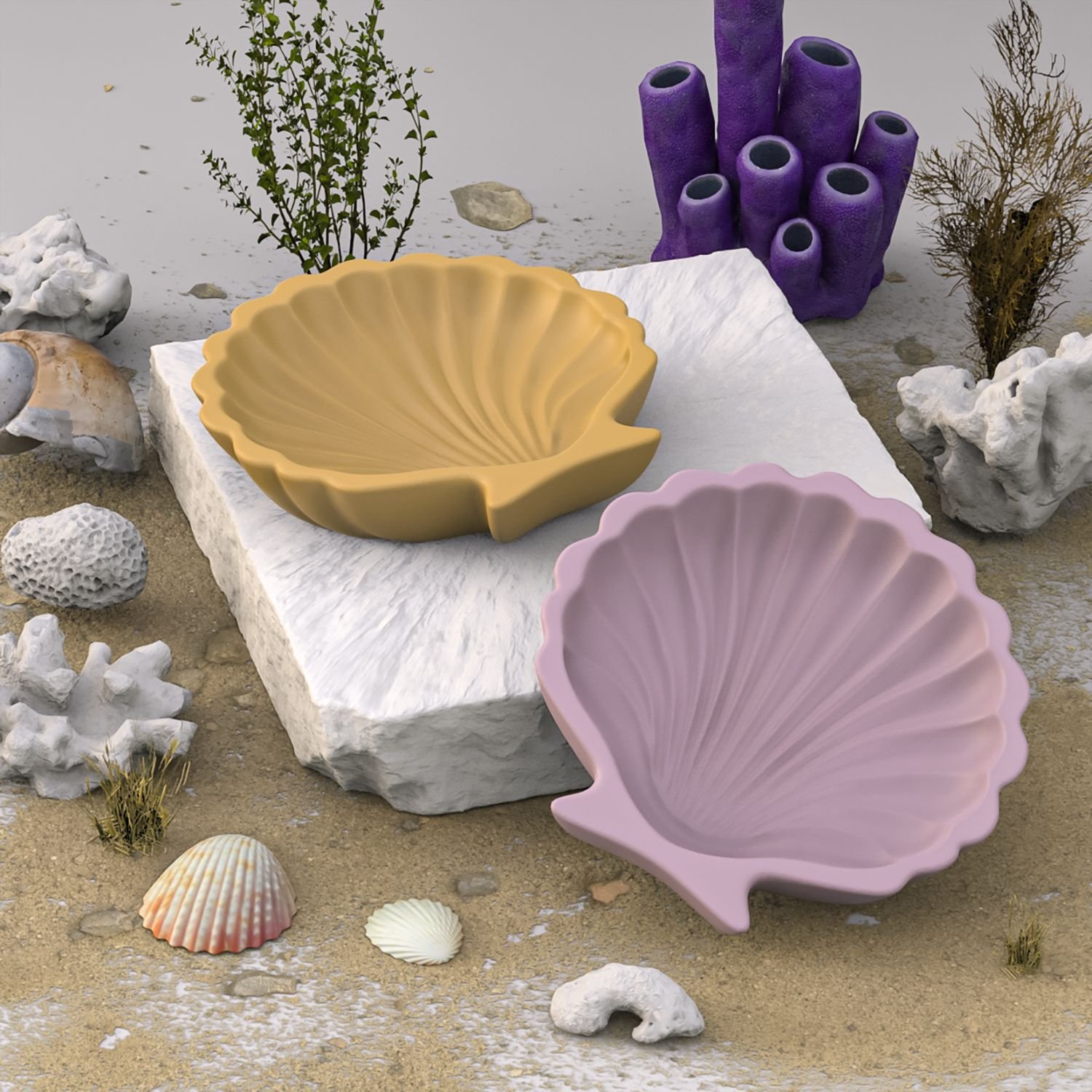 Vedini Concrete Ocean Shell Tray Silicone Mold JKB-3328 - Image 3