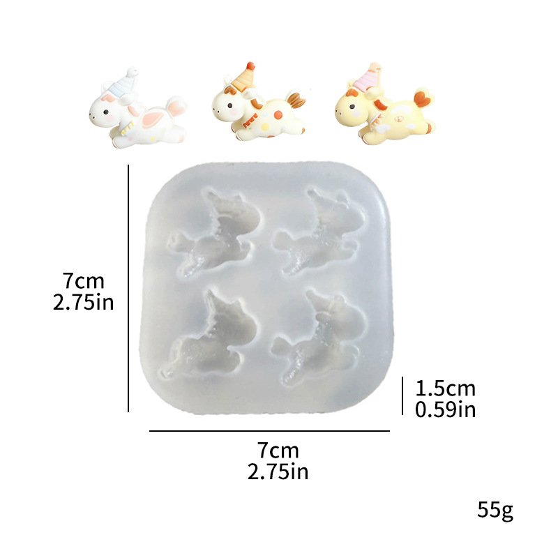 Vedini Unicorn Cute Animal-Shaped Silicone Mold, Candle, Plaster, Resin, Cake Decoration JKB-3313 - Image 2