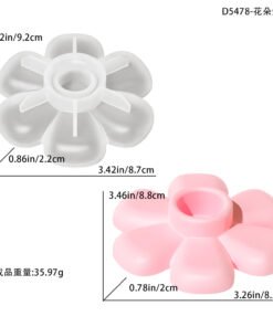 Alternative view of Vedini Concrete Flower Candle Holder Silicone Mold JKB-3325