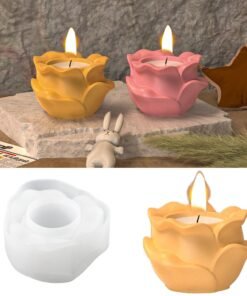 Vedini Concrete Rose Flower Cup For Candle Silicone Mold JKB-3326