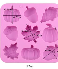 Alternative view of Vedini 9 Cavity Pumpkin Leaf Oak Fruit Shape Autumn Collection Theme Silicone Mold JKB-3321
