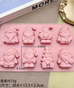 Alternative view of Vedini 8-Cavity Santa Claus Silicone Mold JKB-3311