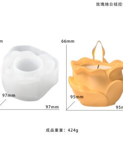 Alternative view of Vedini Concrete Rose Flower Cup For Candle Silicone Mold JKB-3326