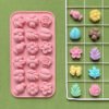 Vedini 18 Cavity Silicone Mold with Small Flowers, Leaves, Candy Bows JKB-3299