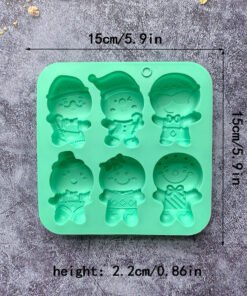 Alternative view of 6 Cavity Gingerbread Man Chocolate Biscuit Silicone Mold Candy Pudding Dessert Mold Cake Baking JKB-3307