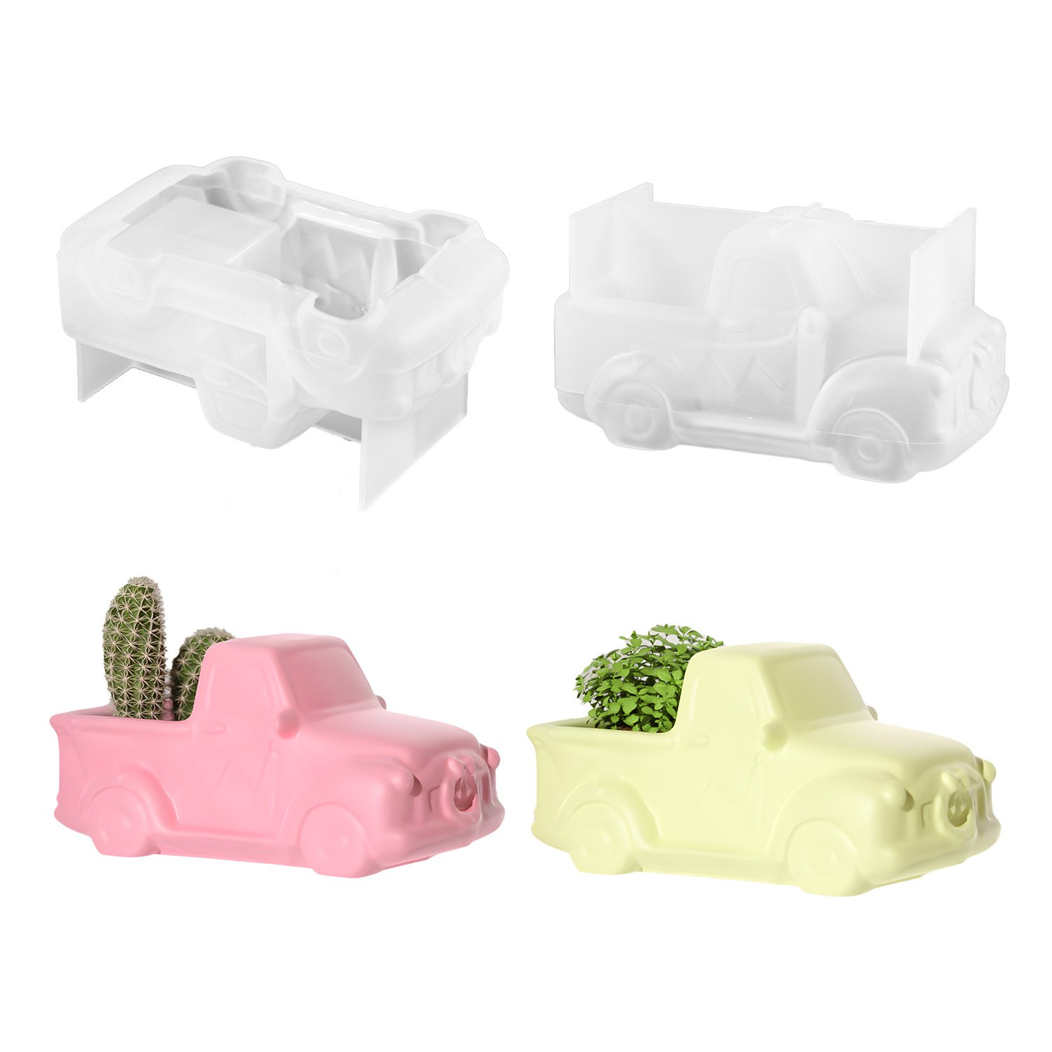 Vedini Concrete Car Flower Planter Silicone Mold For Making Candle,Resin,&Plaster Crafts JKB-3330 - Image 3